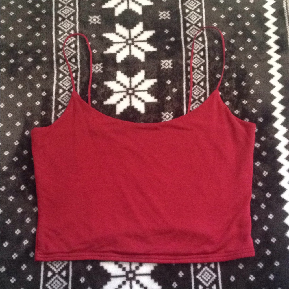 PS Basics Cropped Red Cami Top